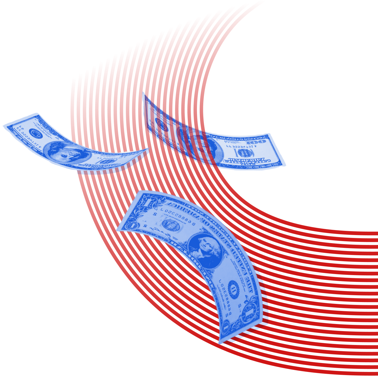 illustration of financial transactions / money flow